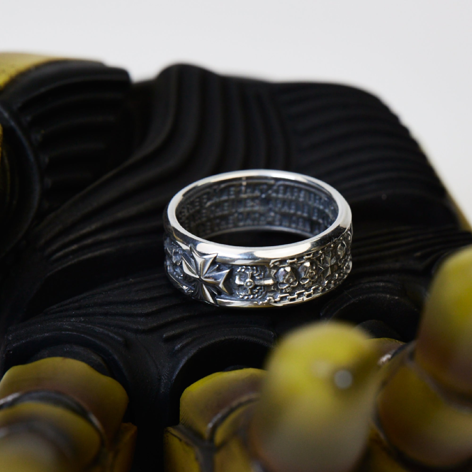 Black Templar Warhammer Ring of Crusader Vows Silver Empire Champion Ring Starforged